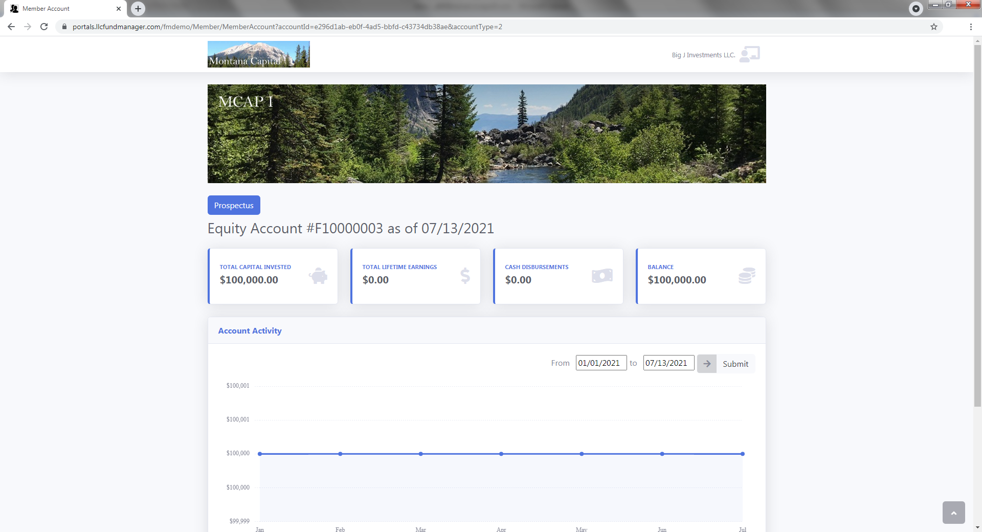 screenshot of LLC Fund Manager